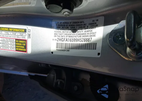 2009 Honda Civic Lx from USA, damaged, VIN 2HGFA16599H528887